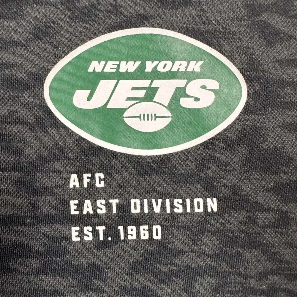 Nike New York Jets Mens Large Polo Shirt Black Gray Camo NKGJ-055Y NFL